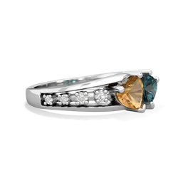 Citrine Heart To Heart 14K White Gold ring R3342