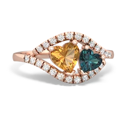 Citrine Mother And Child 14K Rose Gold ring R3010