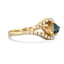 Citrine Mother And Child 14K Yellow Gold ring R3010