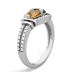 Citrine Art-Deco Keepsake 14K White Gold ring R5630