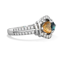 Citrine Art-Deco Keepsake 14K White Gold ring R5630