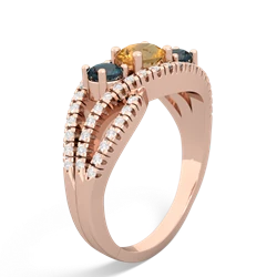 Citrine Three Stone Aurora 14K Rose Gold ring R3080