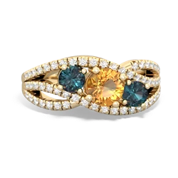 Citrine Three Stone Aurora 14K Yellow Gold ring R3080