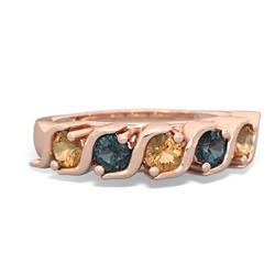 Citrine Anniversary Band 14K Rose Gold ring R2089