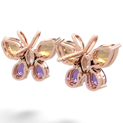 Citrine Butterfly 14K Rose Gold earrings E2215