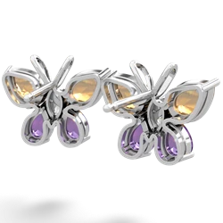 Citrine Butterfly 14K White Gold earrings E2215