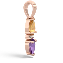 Citrine Bowtie Drop 14K Rose Gold pendant P0865