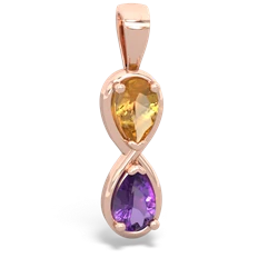 Citrine Infinity 14K Rose Gold pendant P5050