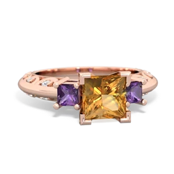 Citrine Eternal Embrace Engagement 14K Rose Gold ring C2001