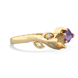 Citrine Floral Elegance 14K Yellow Gold ring R5790