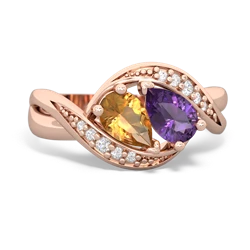 Citrine Summer Winds 14K Rose Gold ring R5342