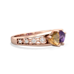 Citrine Heart To Heart 14K Rose Gold ring R3342