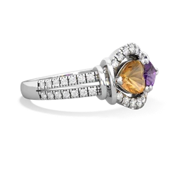 Citrine Art-Deco Keepsake 14K White Gold ring R5630