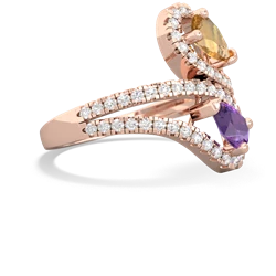 Citrine Diamond Dazzler 14K Rose Gold ring R3000