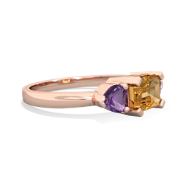 Citrine Three Stone 14K Rose Gold ring R5235