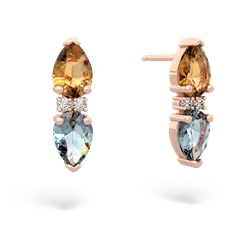 Citrine Bowtie Drop 14K Rose Gold earrings E0865
