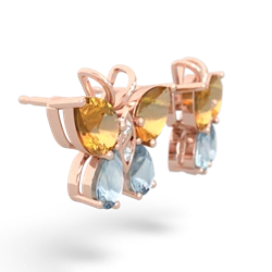 Citrine Butterfly 14K Rose Gold earrings E2215