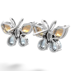 Citrine Butterfly 14K White Gold earrings E2215