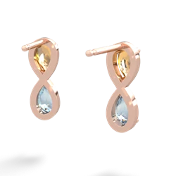 Citrine Infinity 14K Rose Gold earrings E5050