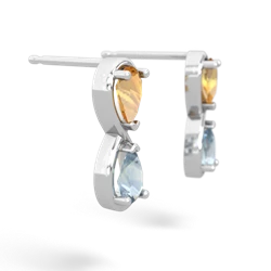 Citrine Infinity 14K White Gold earrings E5050