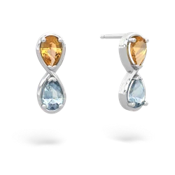 Citrine Infinity 14K White Gold earrings E5050