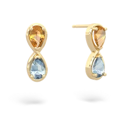 Citrine Infinity 14K Yellow Gold earrings E5050