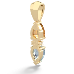 Citrine Bowtie Drop 14K Yellow Gold pendant P0865