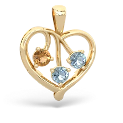 Citrine Glowing Heart 14K Yellow Gold pendant P2233