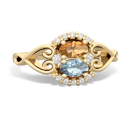 Citrine Love Nest 14K Yellow Gold ring R5860