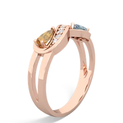 Citrine Diamond Infinity 14K Rose Gold ring R5390