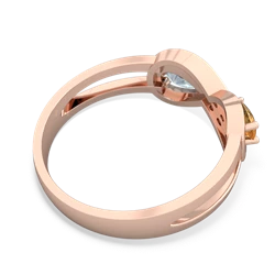 Citrine Diamond Infinity 14K Rose Gold ring R5390