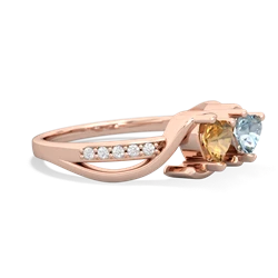 Citrine Side By Side 14K Rose Gold ring R3090