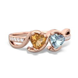 Citrine Side By Side 14K Rose Gold ring R3090