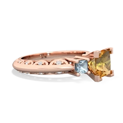 Citrine Eternal Embrace Engagement 14K Rose Gold ring C2001