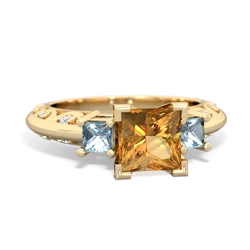 Citrine Eternal Embrace Engagement 14K Yellow Gold ring C2001