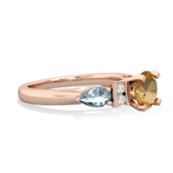 Citrine 6Mm Round Eternal Embrace Engagement 14K Rose Gold ring R2005