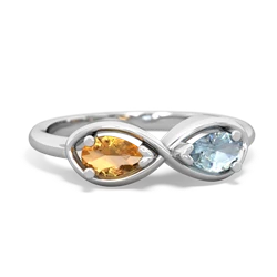 Citrine Infinity 14K White Gold ring R5050