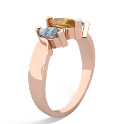 Citrine Three Peeks 14K Rose Gold ring R2433