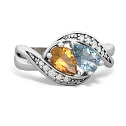 Citrine Summer Winds 14K White Gold ring R5342