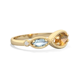 Citrine Milgrain Marquise 14K Yellow Gold ring R5700