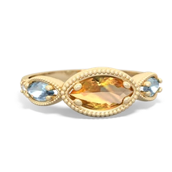 Citrine Milgrain Marquise 14K Yellow Gold ring R5700