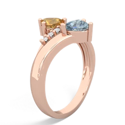 Citrine Heart To Heart 14K Rose Gold ring R2064