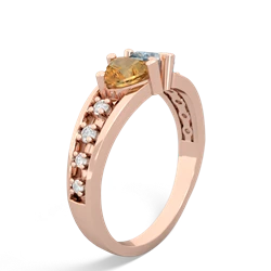 Citrine Heart To Heart 14K Rose Gold ring R3342