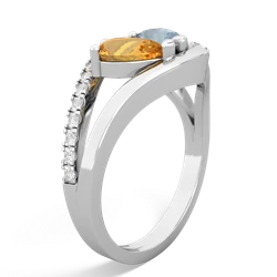 Citrine Nestled Heart Keepsake 14K White Gold ring R5650