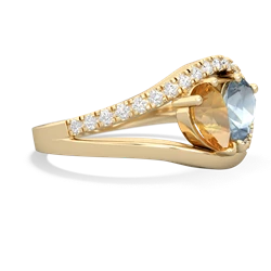 Citrine Nestled Heart Keepsake 14K Yellow Gold ring R5650