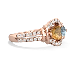 Citrine Art-Deco Keepsake 14K Rose Gold ring R5630