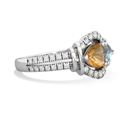 Citrine Art-Deco Keepsake 14K White Gold ring R5630