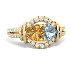 Citrine Art-Deco Keepsake 14K Yellow Gold ring R5630