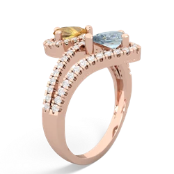 Citrine Diamond Dazzler 14K Rose Gold ring R3000