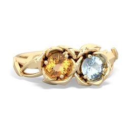 Citrine Rose Garden 14K Yellow Gold ring R5510